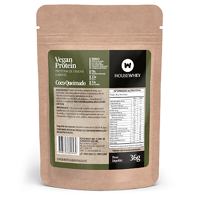 VEGAN PROTEIN COCO QUEIMADO - caixa com 15 sachês de 36g