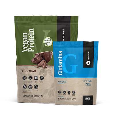 COMBO CLASSIC VEGAN –  GLUTAMINA  + VEGAN PROTEIN CHOCOLATE 450g