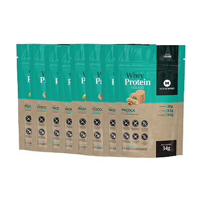 KIT DEGUSTE WHEY PROTEIN ISOLADO - 09 SABORES