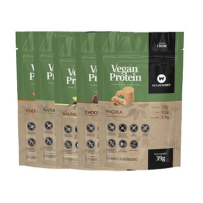 VEGAN PROTEIN - MIX DE SABORES - caixa com 15 sachês de 36g