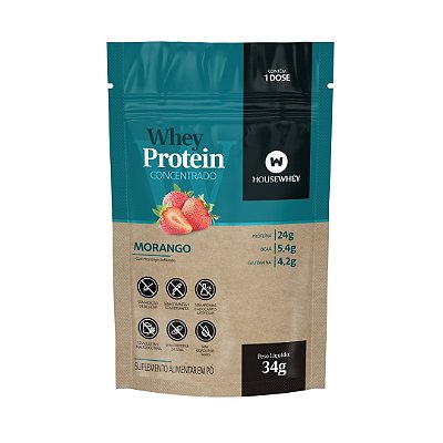 WHEY PROTEIN CONCENTRADO - MORANGO - caixa com 15 sachês de 34g