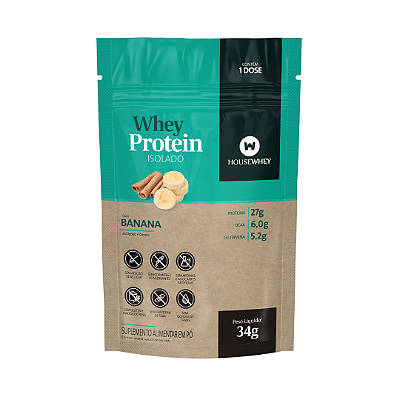 WHEY PROTEIN ISOLADO - BANANA COM CANELA - caixa 15 sachês de 34g