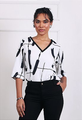 BLUSA ESTAMPA ABSTRATA