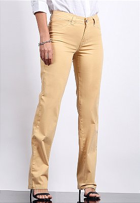 CALÇA RETA AMARELO MANTEIGA