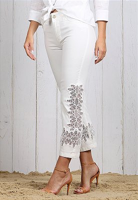 CALÇA CROPPED RENDA