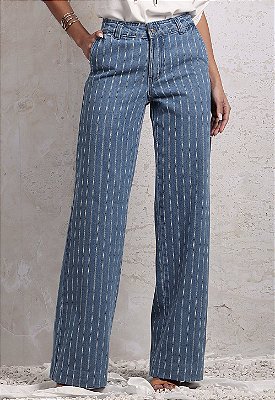 CALÇA WIDE LEG LISTRAS