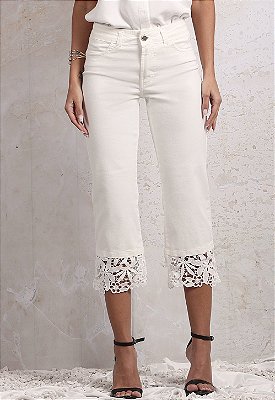 CALÇA CROPPED RENDA