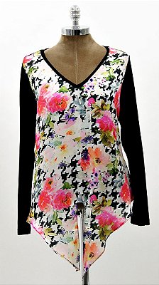 Blusa Nó Curta PB Floral