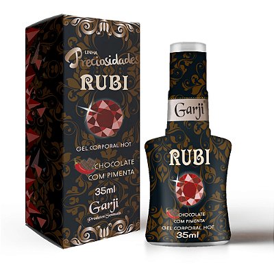 Rubi Chocolate com Pimenta 35ml Gel Lubrificante Beijável com Sensação Hot Esquenta Linha Preciosidades