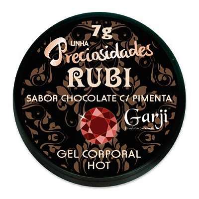 Rubi Chocolate com Pimenta 7G Gel Lubrificante Beijável com Sensação Hot Esquenta Linha Preciosidades