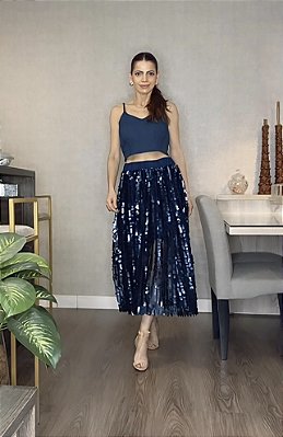 SAIA MIDI PAETÊ AZUL LYON