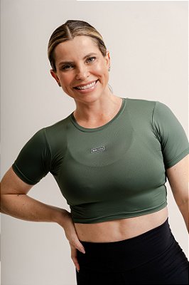 Cropped Lu Verde Militar