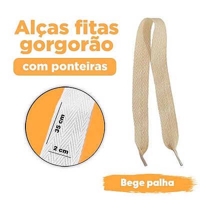 ALÇAS FITAS GORGORÃO BEGE COM PONTEIRAS