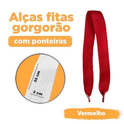ALÇAS FITAS GORGORÃO VERMELHO COM PONTEIRAS
