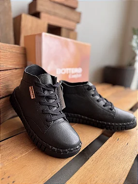BOTA CANO BAIXO COURO BURNISH PRETO