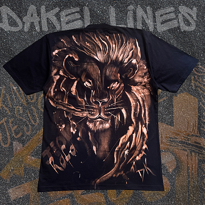 Camiseta Preta Oversized  - Leão