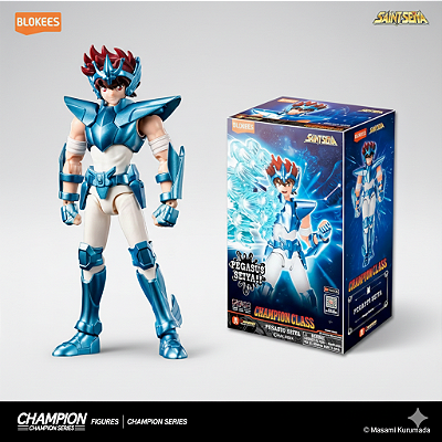 Boneco Blokees Seiya de Pegasus Champion Class Saint Seiya Novo