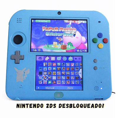 Nintendo 2DS Edição Especial Pokémon Com Luma3DS (Destravado) + Cartão 64GB Usado
