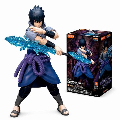 Boneco Blokees Sasuke Uchiha Champion Class Naruto Shippuden Novo