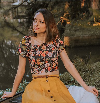 Cropped Flor de Outono