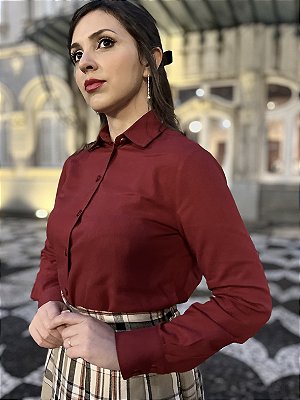 Camisa de Linho Rory (Merlot)