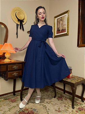 Vestido de Linho Riviera (Marinho)