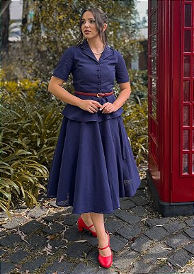 Blusa de Linho New Look (Marinho)