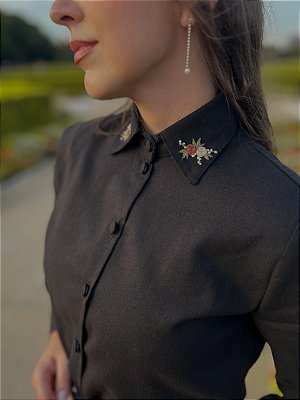 Camisa de Linho Relíquia (Preta)