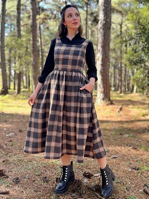 Vestido Claire (Xadrez Caramelo)