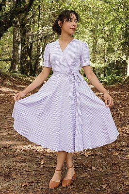 Vestido de Algodão Riviera (Vichy Lavanda)
