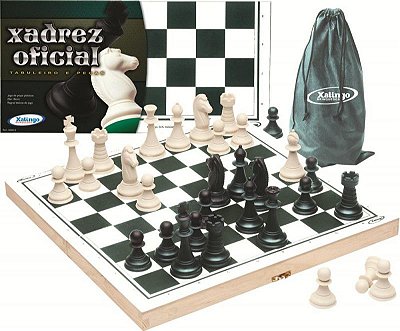 Jogos Escolares Xadrez E Dama Peças Esculpidas Madeira 39x39