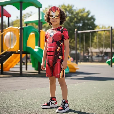 Fantasia Homem De Ferro Curta Pop Máscara Original