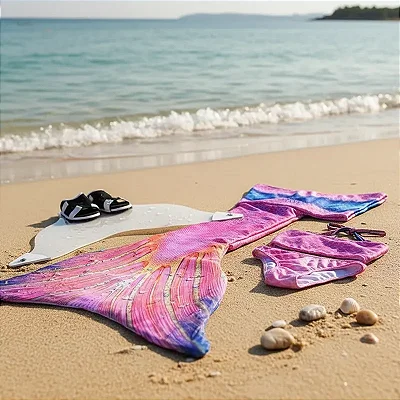 Cauda de Sereia Completa Confortável Nadar + Nadadeira Julia