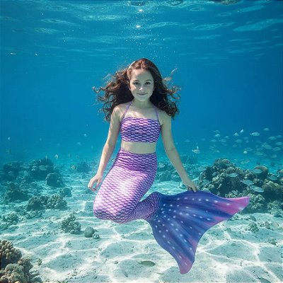 Cauda Sereia Completa Super Confortável Nadar Nadadeira Lis