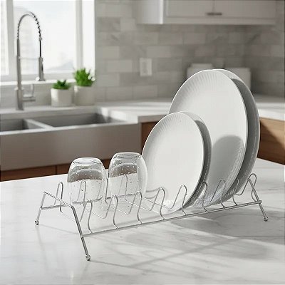 Escorredor De Pratos Organizador Louça Suporte Inox Cromado
