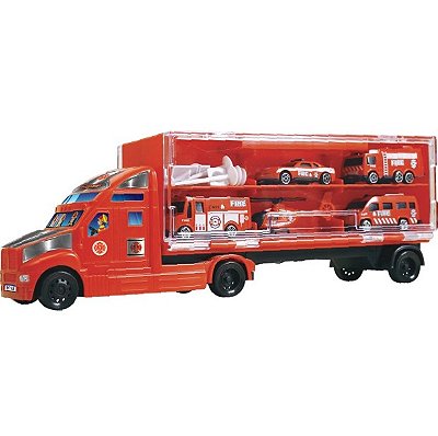 Kit 2 Cegonheira Truck Carreta Caminhão Brinquedo Com 8 Carros