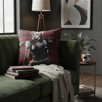 Almofada Arlequina Enchimento Em Fibra Macia Marvel 40x40cm