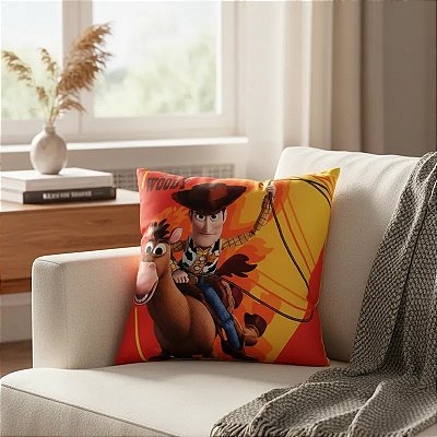 Almofada Woody Toy Story Enchimento Em Fibra Macia 40x40cm