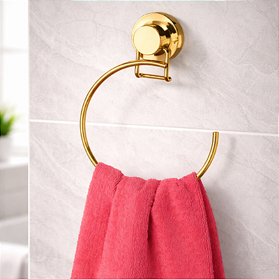 Toalheiro Argola Suporte Porta Toalha Rosto Fixação Ventosa