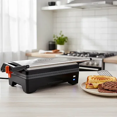 Grill Cadence Chapa Firme Inox Hamburguer Lanche Sanduiche