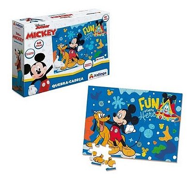 Quebra-cabeça Mickey Disney Com 60 Peças Pedagógico Infantil