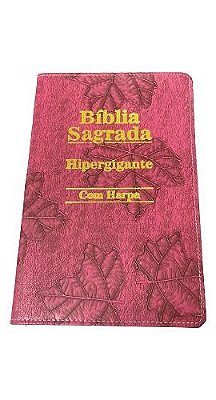 Bíblia Sagrada Letra Hipergigante Com Harpa Cor Folha Pink