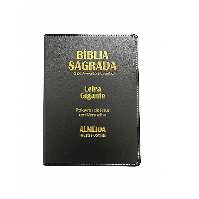 Bíblia Sagrada Letra Gigante Borda Artística C/ Harpa Preta