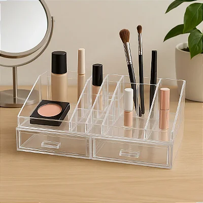 Organizador Maquiagem Com Gaveta Batom Cosméticos 31,5x19,5