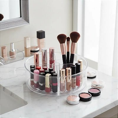 Organizador Expositor Multiuso Giratório 3 Divisória Bancada