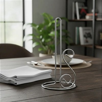 Suporte Porta Papel Toalha Aramado Inox Cromado Mesa Balcão