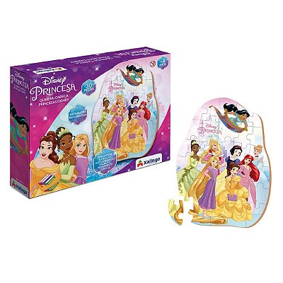 Quebra Cabeça Castelo Princesas Disney Ariel Cinderela Tiana