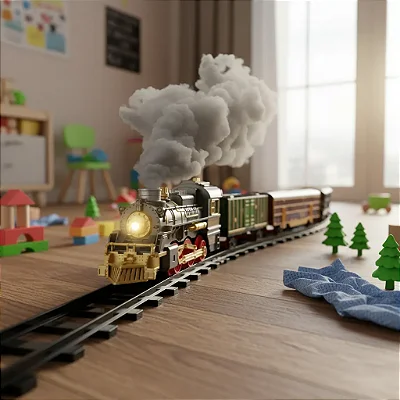 Ferrorama Super Locomotiva Deluxe Com Fumaça E Efeito Sonoro