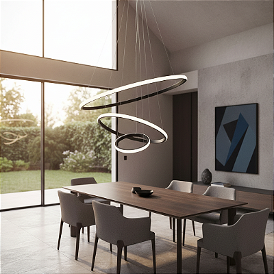 Lustre Luminária De Teto 3 Led Casa Decoração Luz Lampada