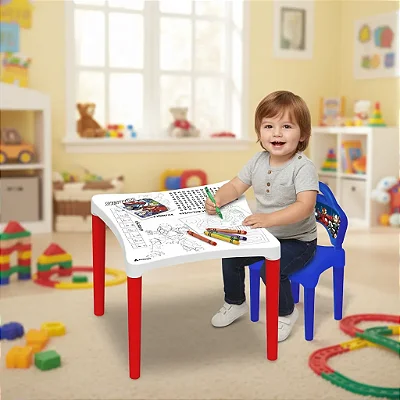 Mesa Com Cadeira Para Atividades Desenha E Apaga Avengers